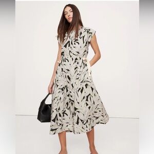 Banana Republic cotton poplin tie up dress NWT